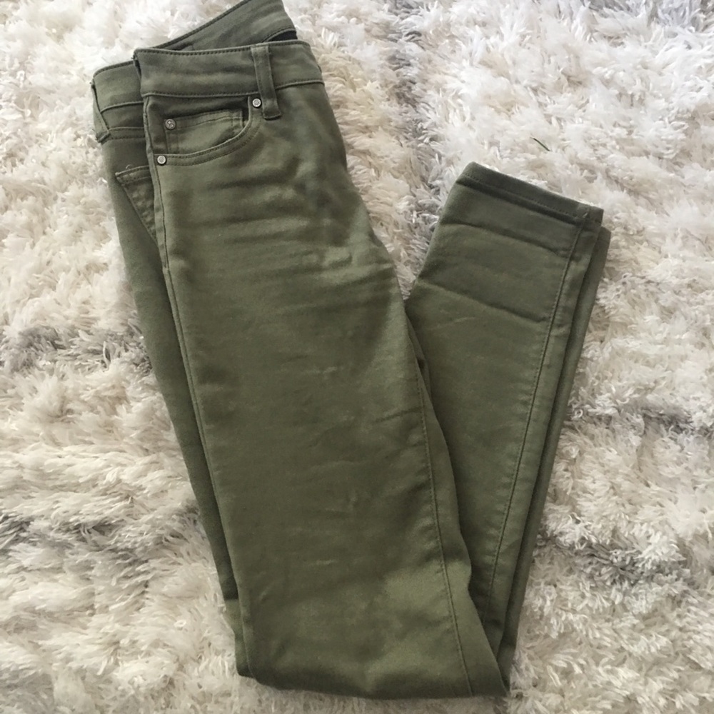 Olive green skinny jeans
